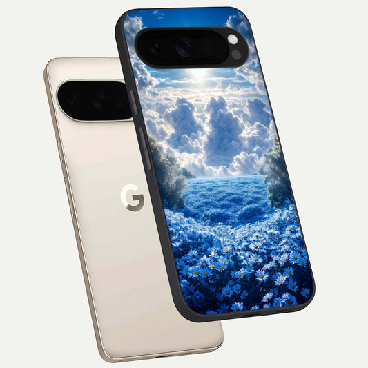  Heavenly Daisy Horizon phone case For Google Pixel 10 Pro XL showing premium glass back cover with detailed artwork