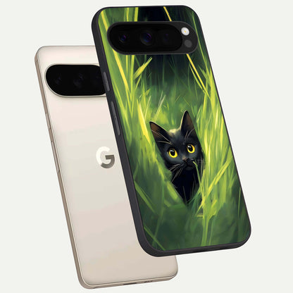  Hidden Cat Whisper phone case For Google Pixel 10 Pro XL showing premium glass back cover with detailed artwork