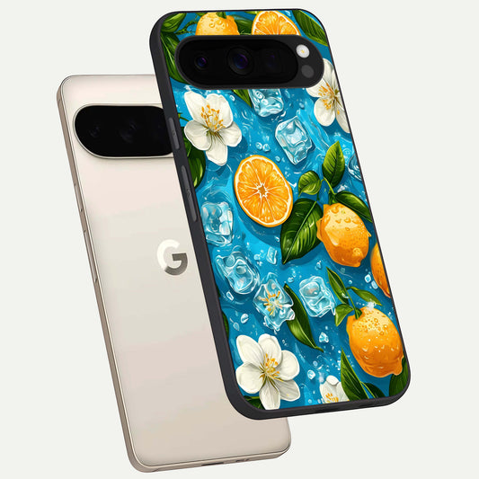  Ice Cube With Orange phone case For Google Pixel 10 Pro XL showing premium glass back cover with detailed artwork