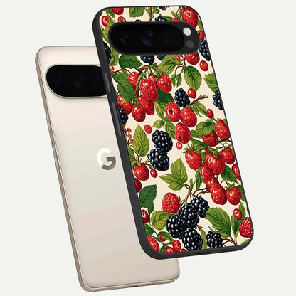  Mixed Berry Collage phone case For Google Pixel 10 Pro XL showing premium glass back cover with detailed artwork