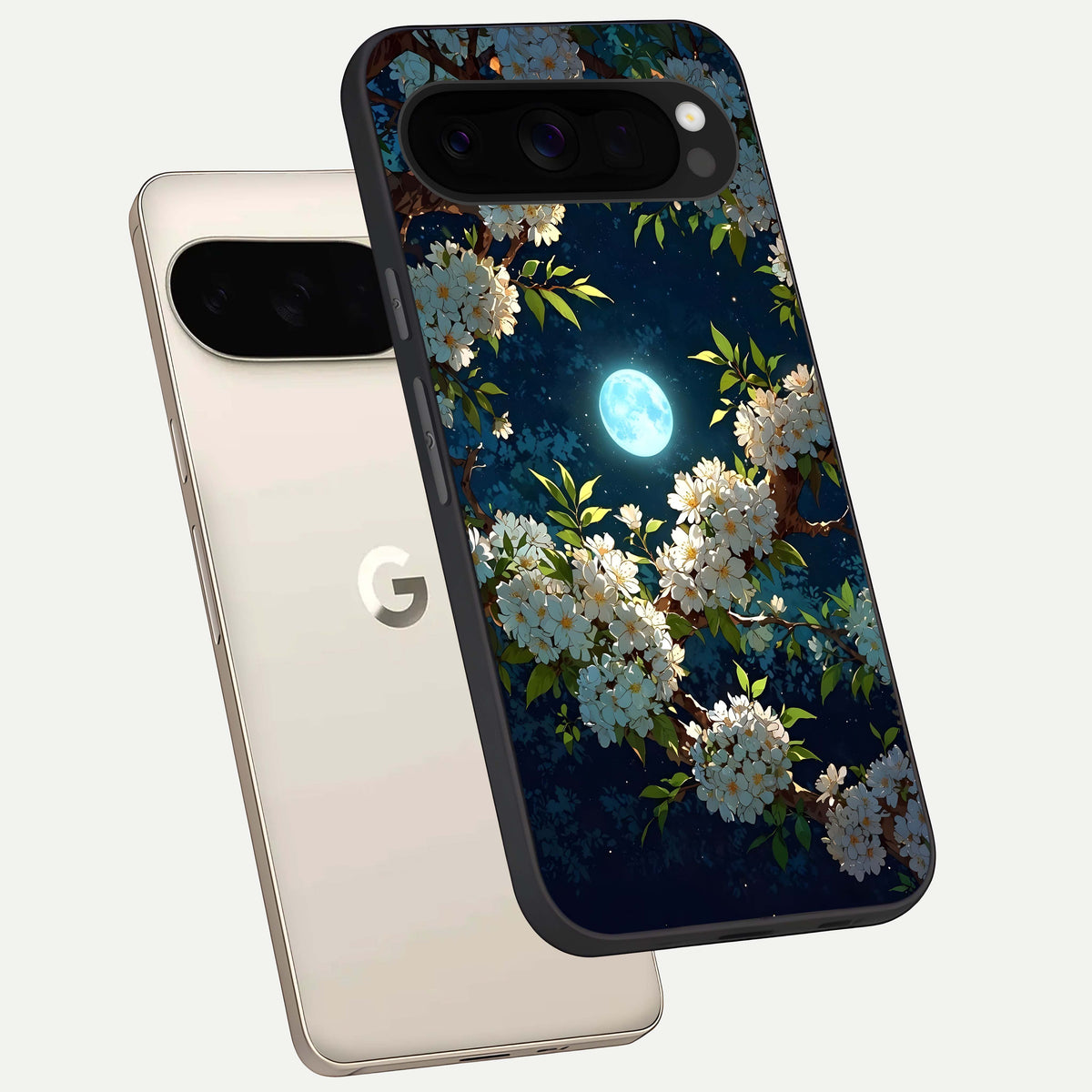  Moonlit Blossom Dream phone case For Google Pixel 10 Pro XL showing premium glass back cover with detailed artwork