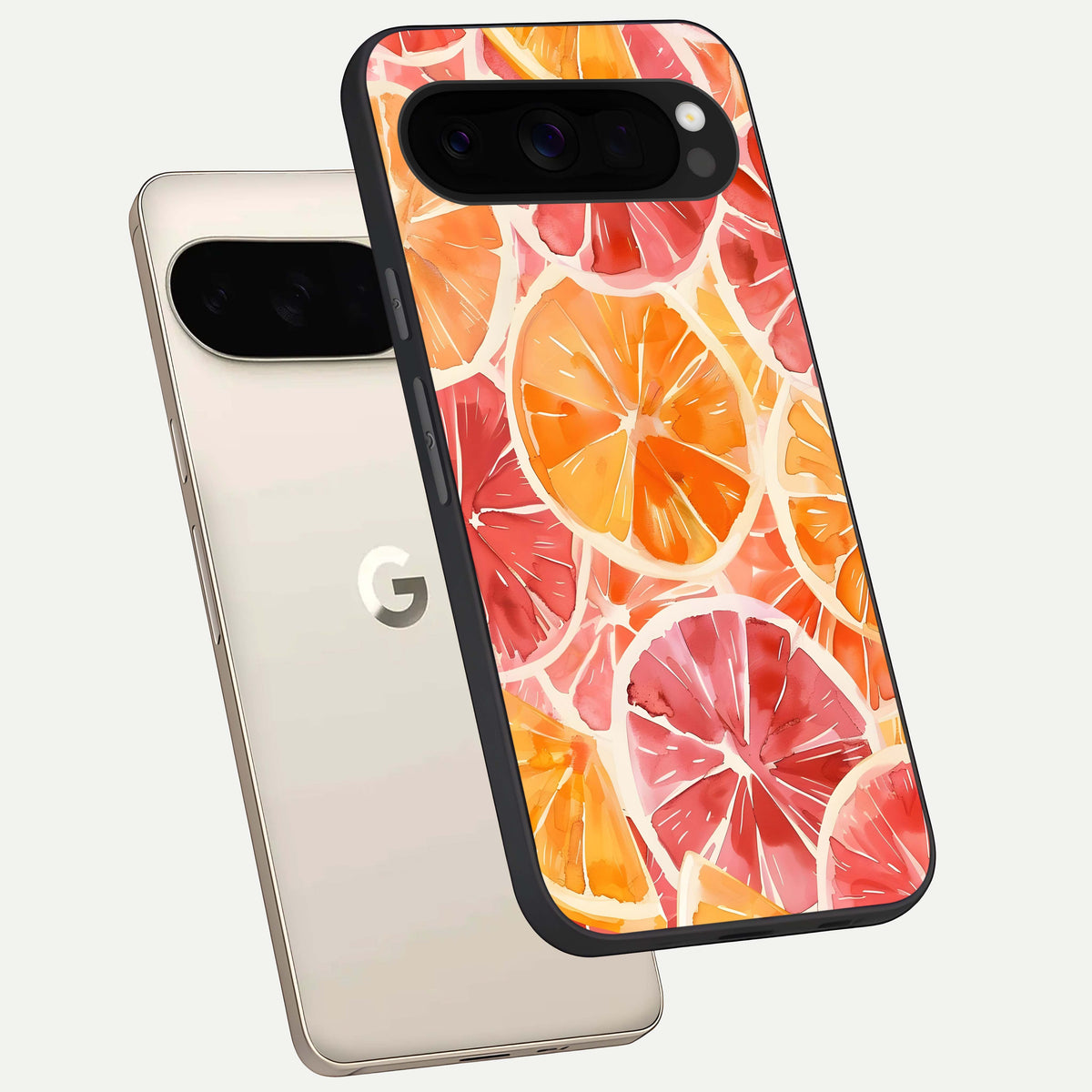 Orange Fruits Pattern phone case For Google Pixel 10 Pro XL showing premium glass back cover with detailed artwork