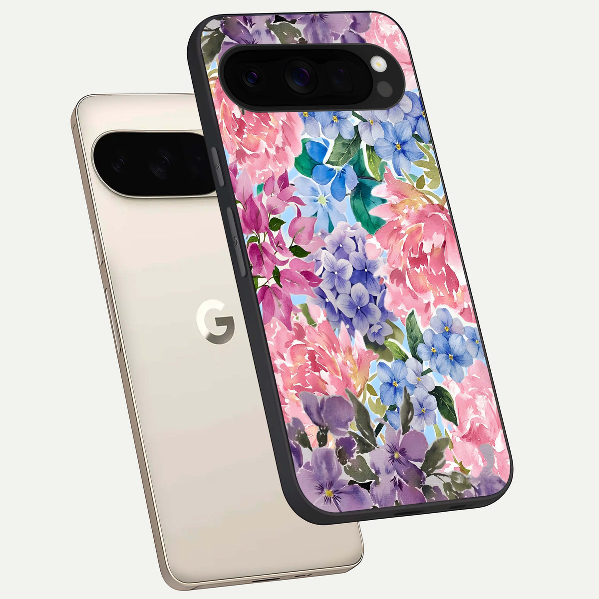  Pastel Floral Mix phone case For Google Pixel 10 Pro XL showing premium glass back cover with detailed artwork
