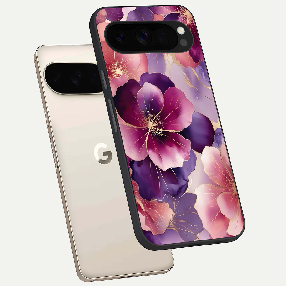  Pink Bouquet Florals phone case For Google Pixel 10 Pro XL showing premium glass back cover with detailed artwork