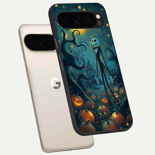  Pumpkin Moonlight Tale phone case For Google Pixel 10 Pro XL showing premium glass back cover with detailed artwork