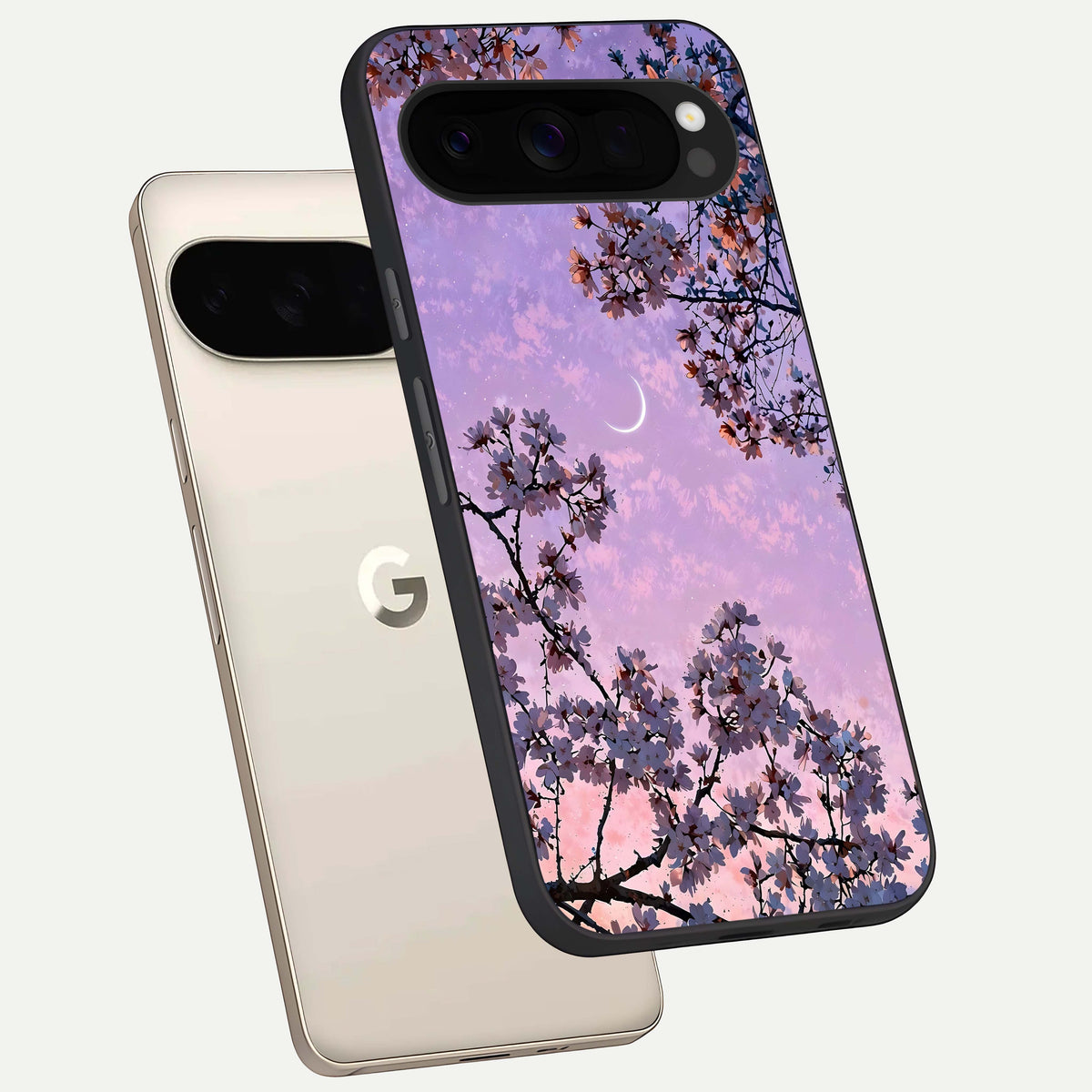  Purple Serenity Moon phone case For Google Pixel 10 Pro XL showing premium glass back cover with detailed artwork
