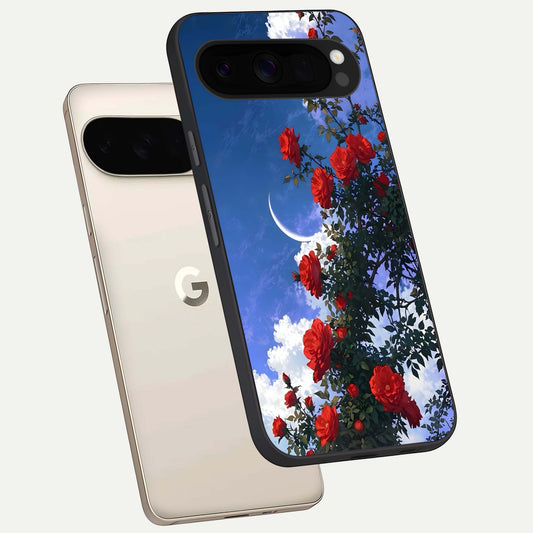  Rose Drift Flowers phone case For Google Pixel 10 Pro XL showing premium glass back cover with detailed artwork