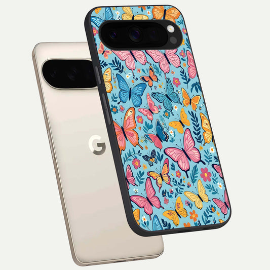  Spring Wing Garden phone case For Google Pixel 10 Pro XL showing premium glass back cover with detailed artwork