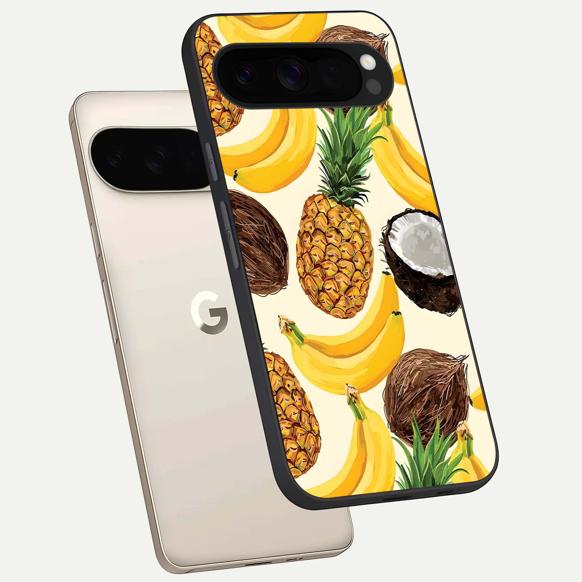  Tropical Fruit Mood phone case For Google Pixel 10 Pro XL showing premium glass back cover with detailed artwork