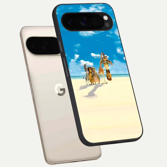  Tropical Fun Squad phone case For Google Pixel 10 Pro XL showing premium glass back cover with detailed artwork