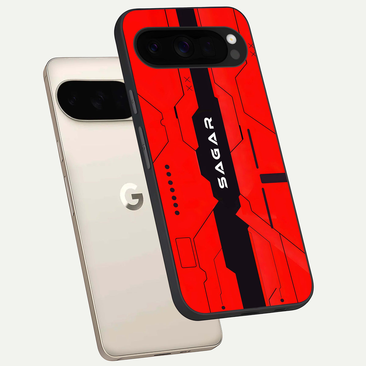  Voltage Rise CYBERPUNK Custom Name phone case For Google Pixel 10 Pro XL showing premium custom name glass back cover