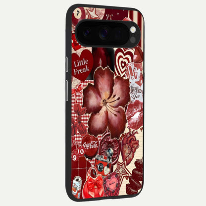  Aesthetic Little Freak back cover For Google Pixel 10 Pro XL slim fit glass case with vibrant aesthetic design