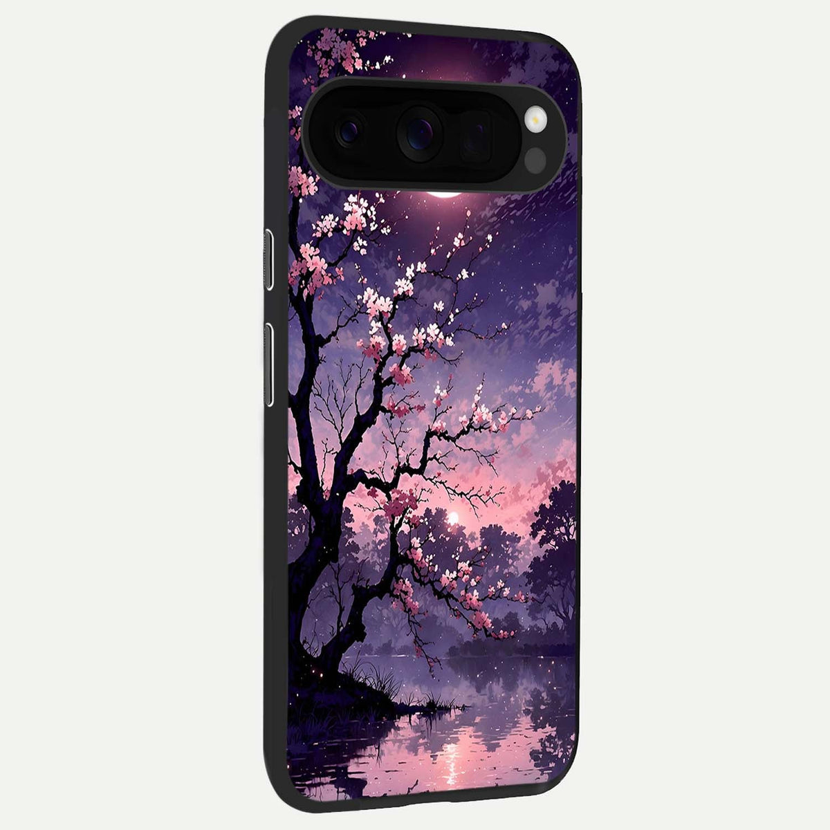  Blossom Pink Moon back cover For Google Pixel 10 Pro XL slim fit glass case with vibrant aesthetic design