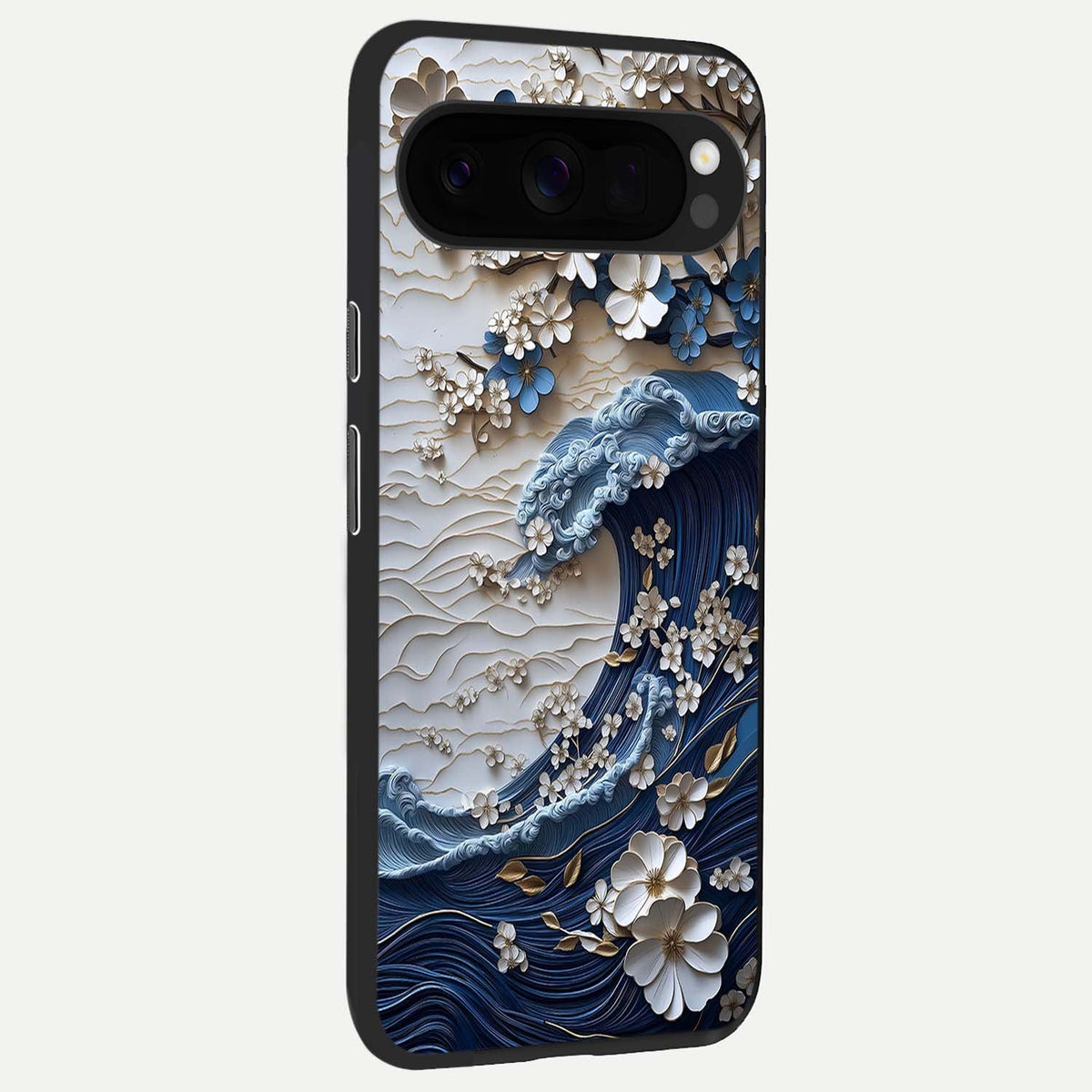  Blossom Wave Art back cover For Google Pixel 10 Pro XL slim fit glass case with vibrant aesthetic design