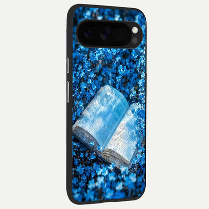  Blue Bloom Tales back cover For Google Pixel 10 Pro XL slim fit glass case with vibrant aesthetic design