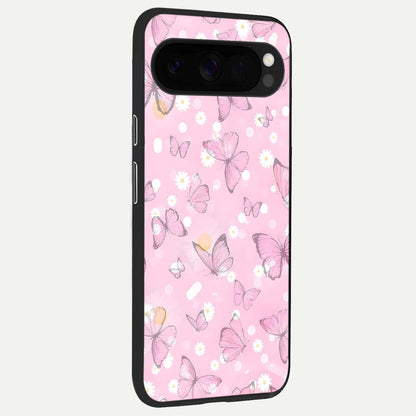  Blush Butterfly Garden back cover For Google Pixel 10 Pro XL slim fit glass case with vibrant aesthetic design