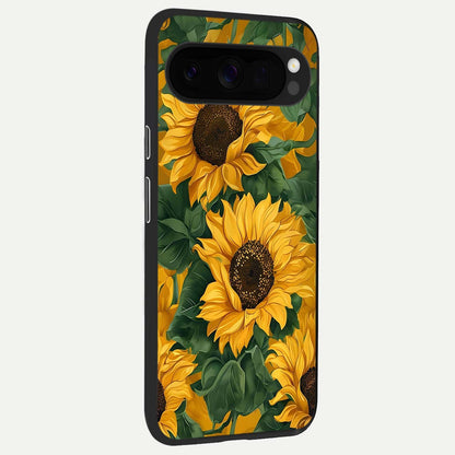  Bright Sunflower Bloom back cover For Google Pixel 10 Pro XL slim fit glass case with vibrant aesthetic design