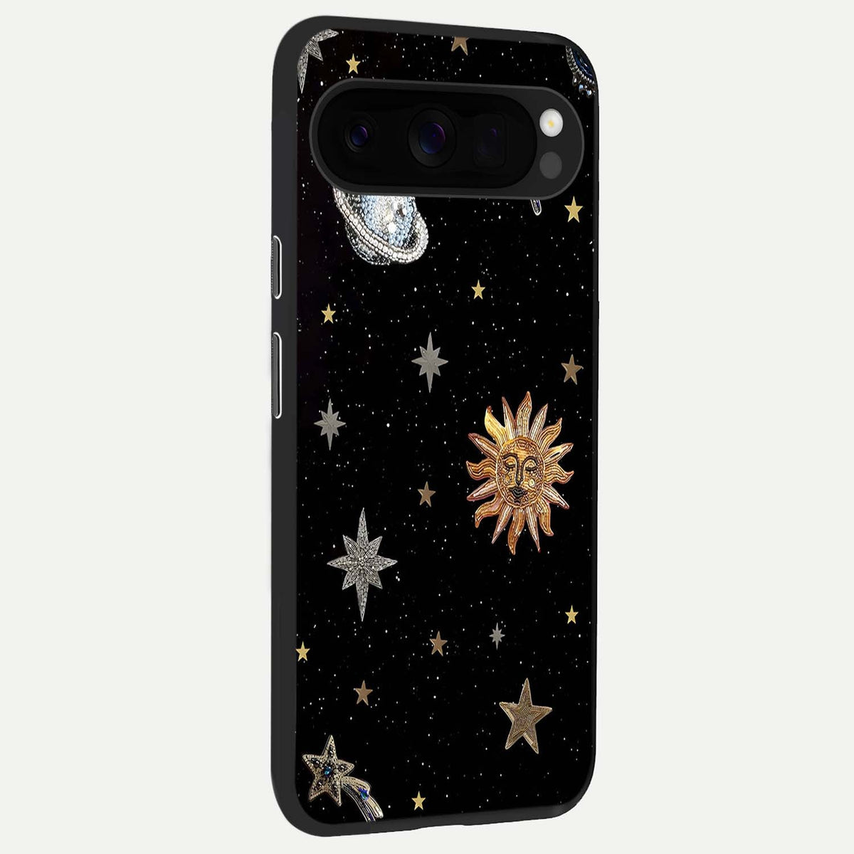  Celestial Moon With Stars back cover For Google Pixel 10 Pro XL slim fit glass case with vibrant aesthetic design