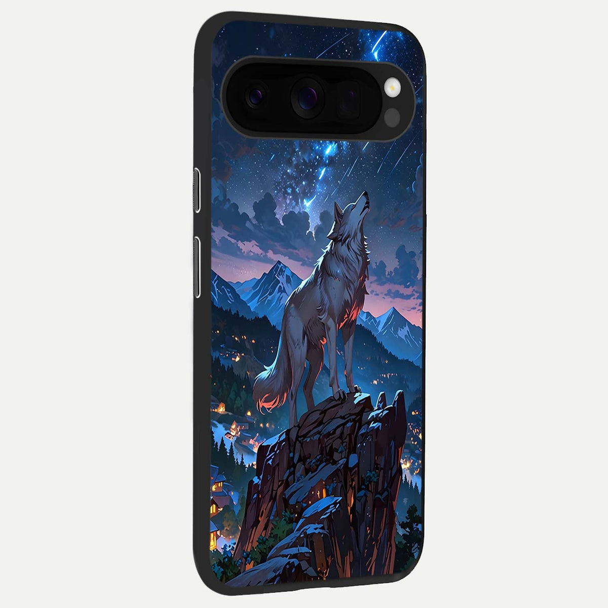  Celestial Wolf Howl back cover For Google Pixel 10 Pro XL slim fit glass case with vibrant aesthetic design