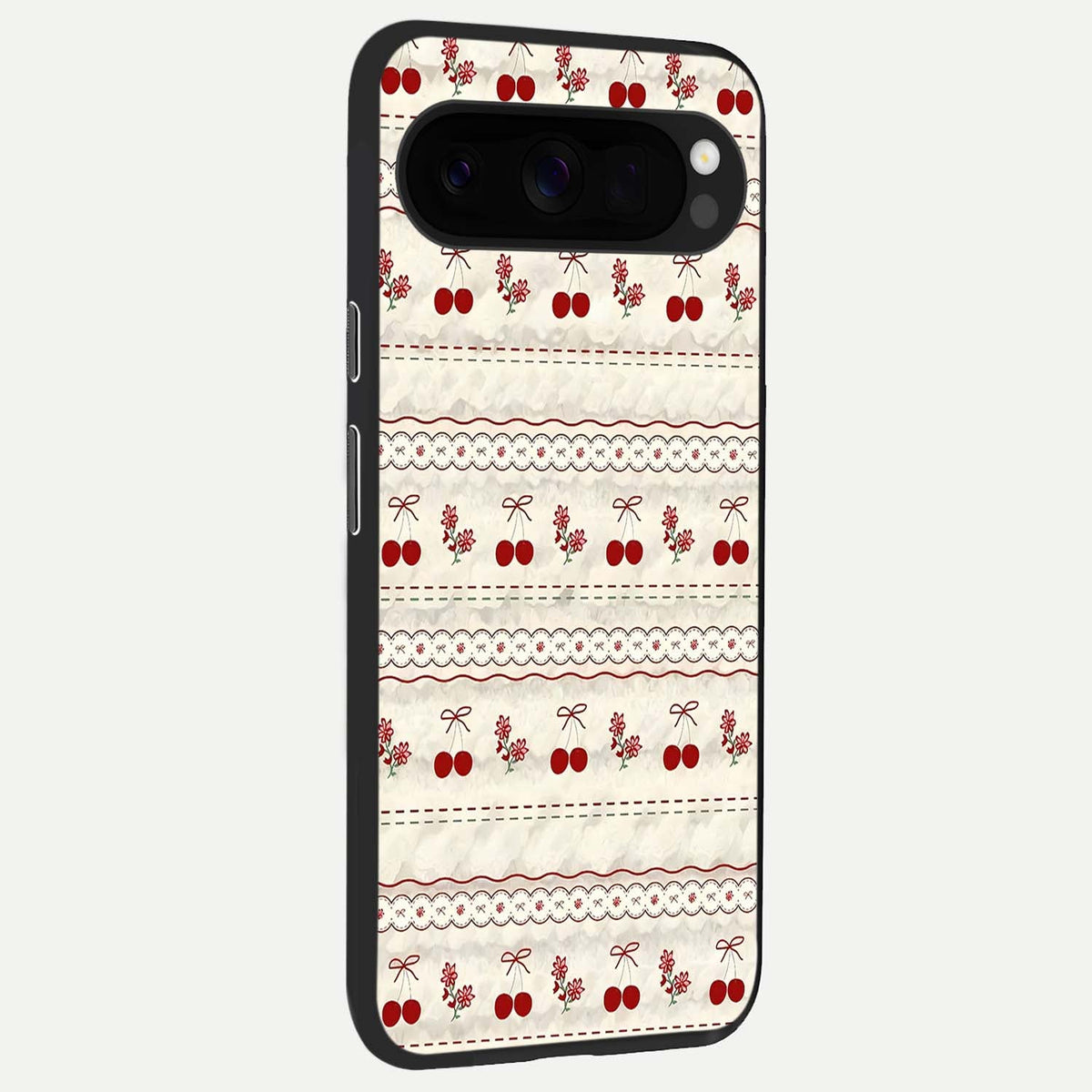  Cherry Bloom Charm back cover For Google Pixel 10 Pro XL slim fit glass case with vibrant aesthetic design