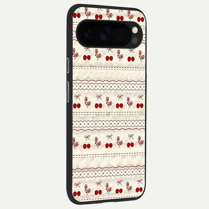  Cherry Bloom Charm back cover For Google Pixel 10 Pro XL slim fit glass case with vibrant aesthetic design