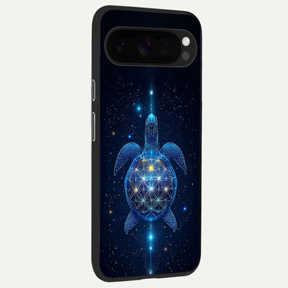  Crimson Blue Turtle back cover For Google Pixel 10 Pro XL slim fit glass case with vibrant aesthetic design