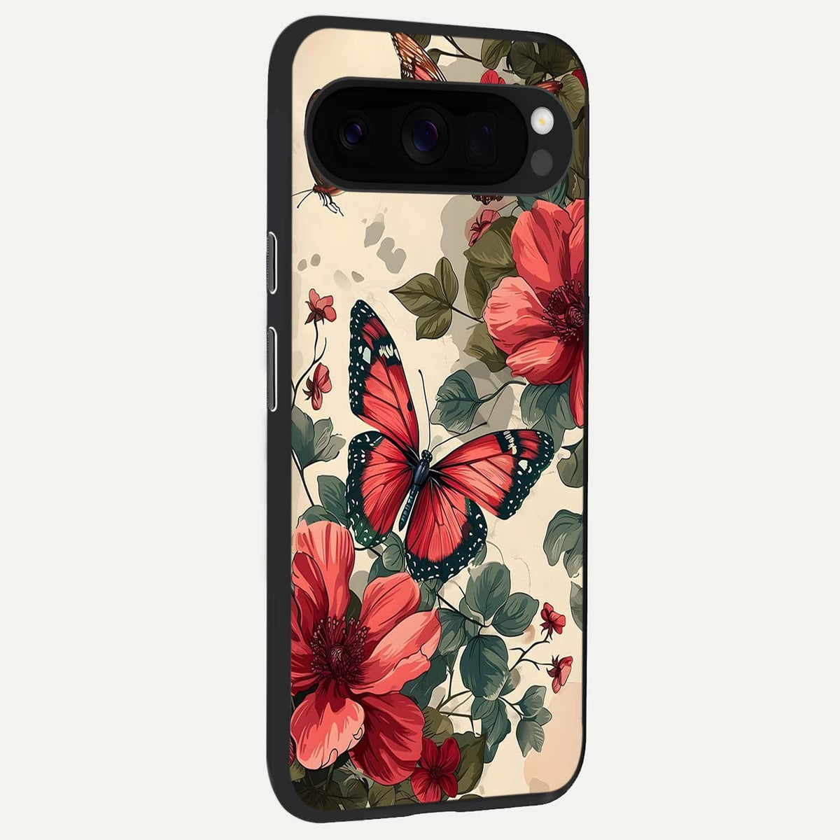  Crimson Butterfly Garden back cover For Google Pixel 10 Pro XL slim fit glass case with vibrant aesthetic design
