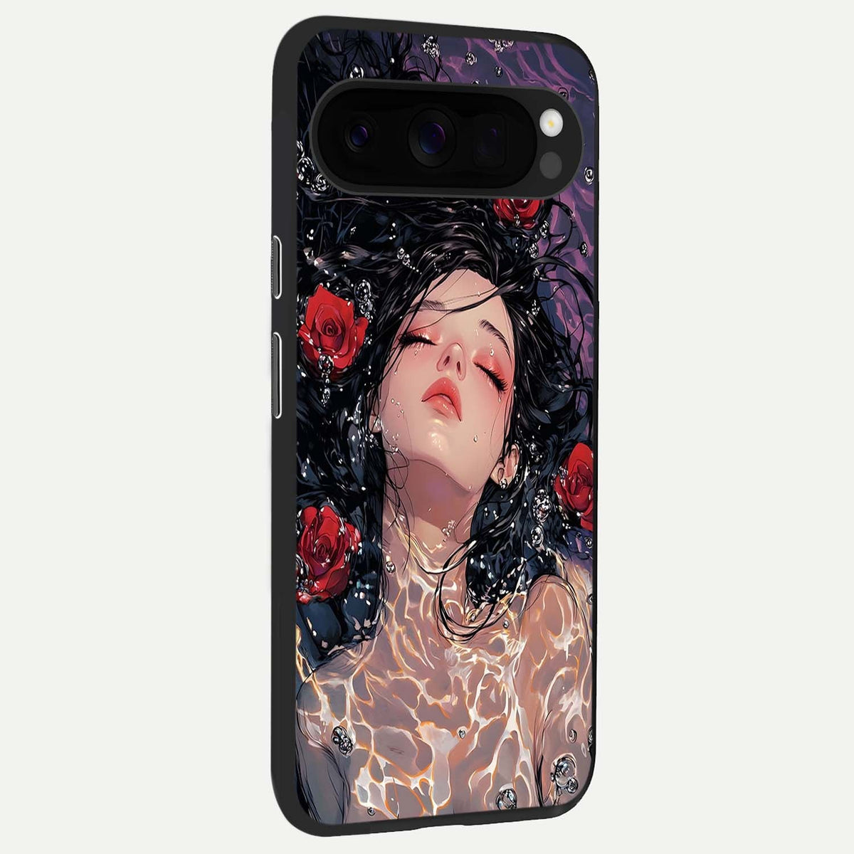  Crimson Rose Serenity back cover For Google Pixel 10 Pro XL slim fit glass case with vibrant aesthetic design