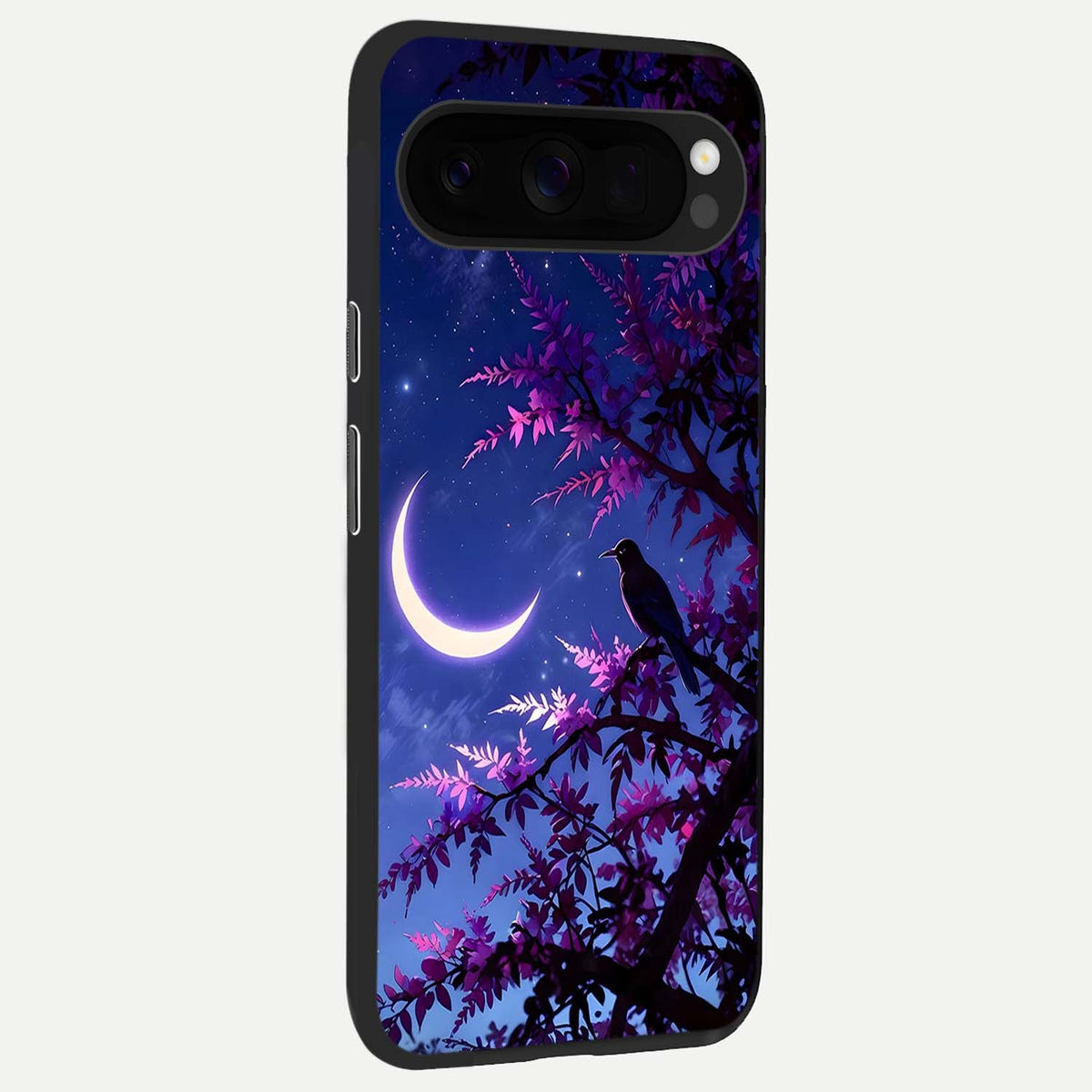  Crow And Moon Scenery back cover For Google Pixel 10 Pro XL slim fit glass case with vibrant aesthetic design