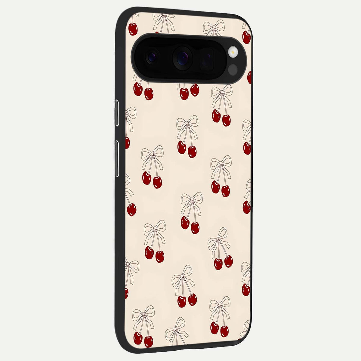  Cute Cherry Pattern back cover For Google Pixel 10 Pro XL slim fit glass case with vibrant aesthetic design