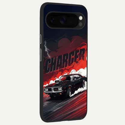  Dark Charger Fury back cover For Google Pixel 10 Pro XL slim fit glass case with vibrant aesthetic design