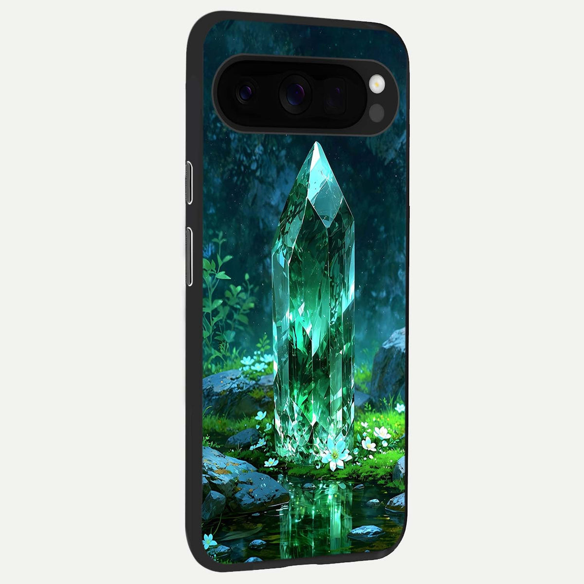  Emerald Light Crystal back cover For Google Pixel 10 Pro XL slim fit glass case with vibrant aesthetic design