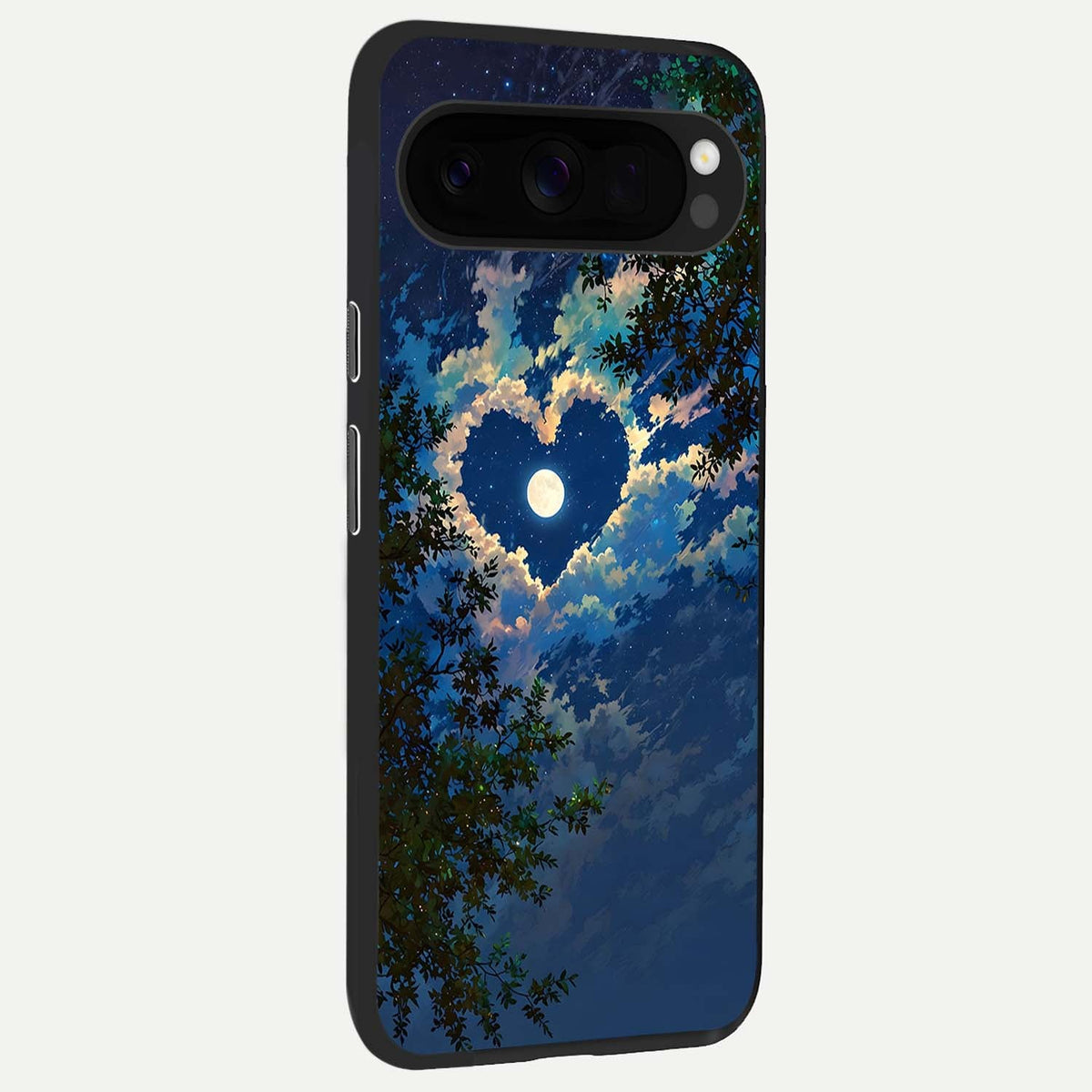  Heart With Moon Sky back cover For Google Pixel 10 Pro XL slim fit glass case with vibrant aesthetic design