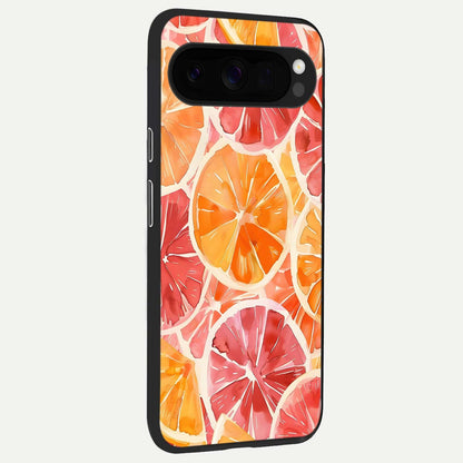  Orange Fruits Pattern back cover For Google Pixel 10 Pro XL slim fit glass case with vibrant aesthetic design