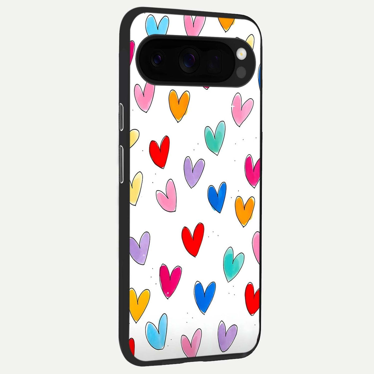  Playful Love Doodles back cover For Google Pixel 10 Pro XL slim fit glass case with vibrant aesthetic design