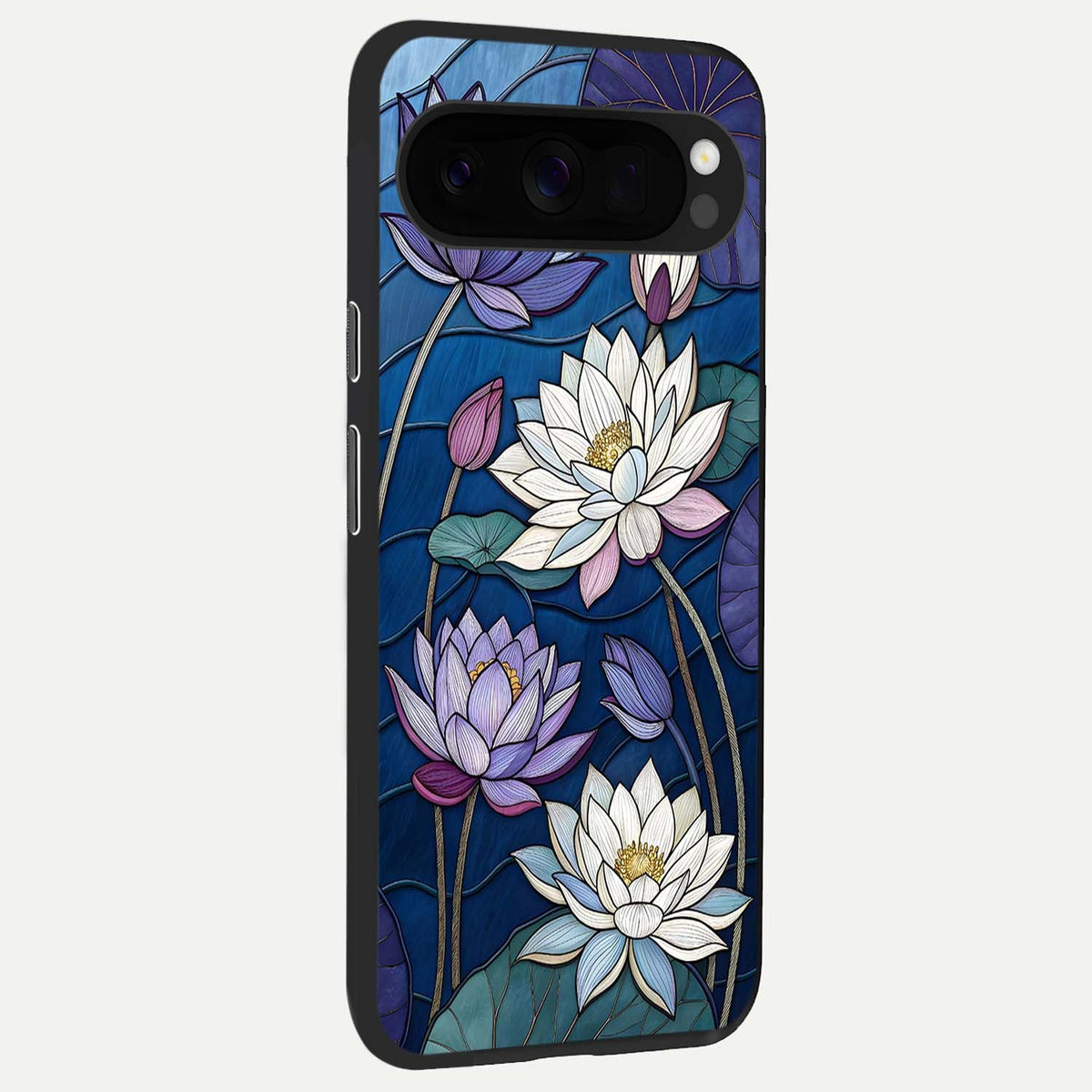  Purple Lotus Stained back cover For Google Pixel 10 Pro XL slim fit glass case with vibrant aesthetic design
