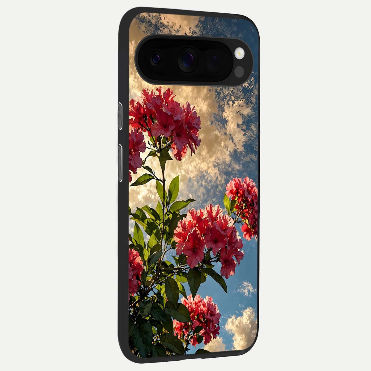  Red Bloom Skies back cover For Google Pixel 10 Pro XL slim fit glass case with vibrant aesthetic design