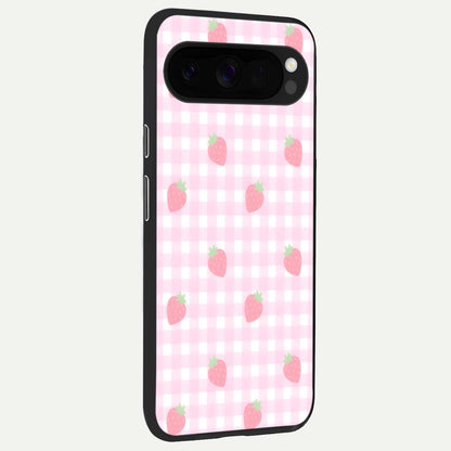  Strawberry Picnic Love back cover For Google Pixel 10 Pro XL slim fit glass case with vibrant aesthetic design