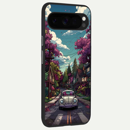  Vintage Street Drive back cover For Google Pixel 10 Pro XL slim fit glass case with vibrant aesthetic design