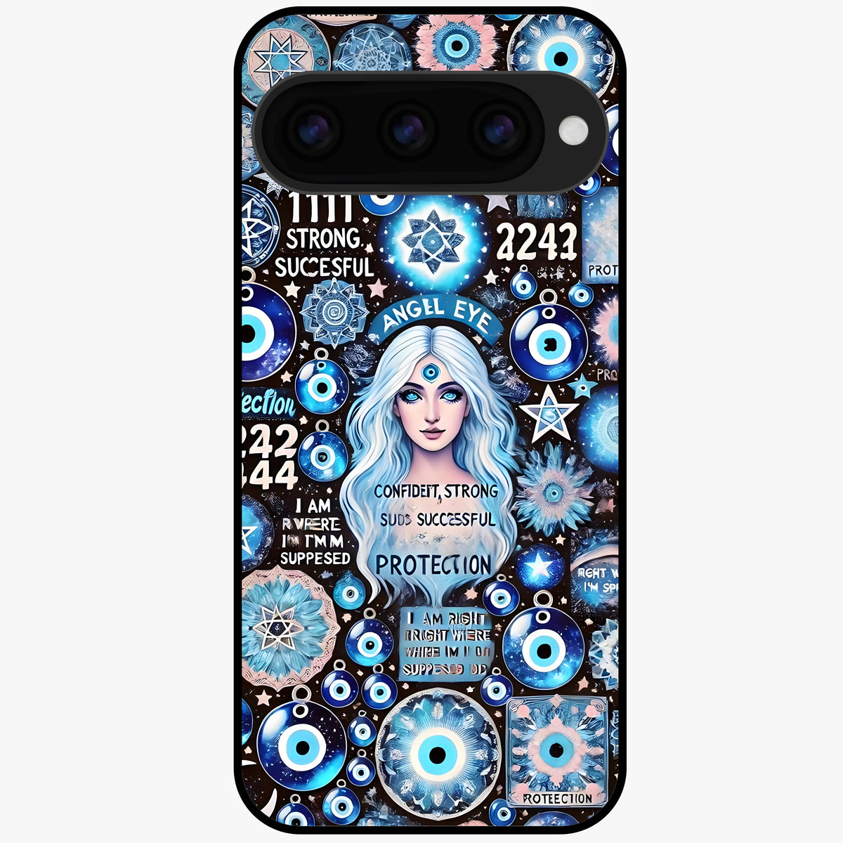  Angel Aura Shield Glass Case For Google Pixel 11 back cover – full design glossy printed glass finish