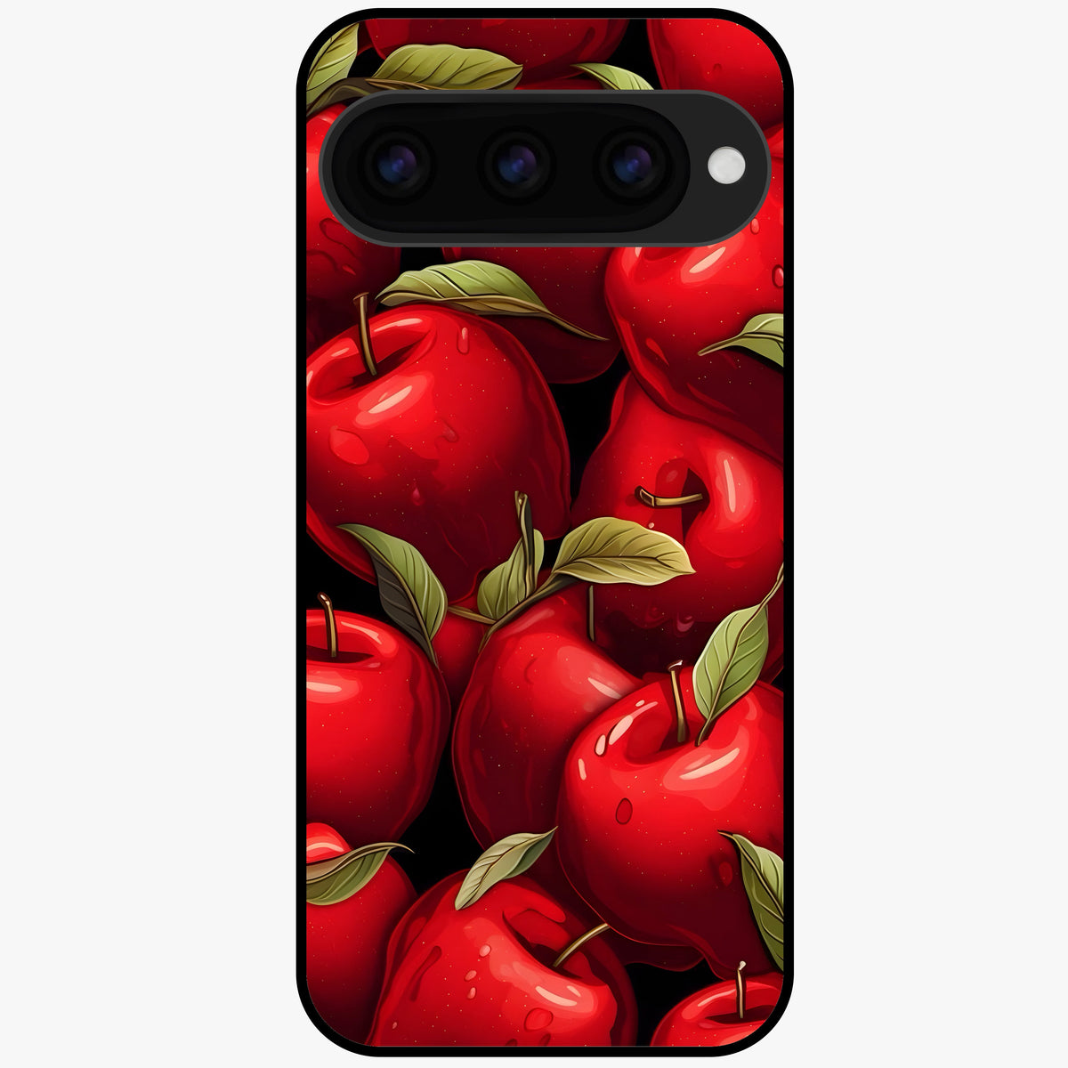  Apple Pattern Glass Case For Google Pixel 11 back cover – full design glossy printed glass finish