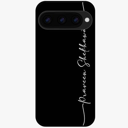  Black Tune Custom Name Glass Case For Google Pixel 11 back cover – full design glossy printed glass finish