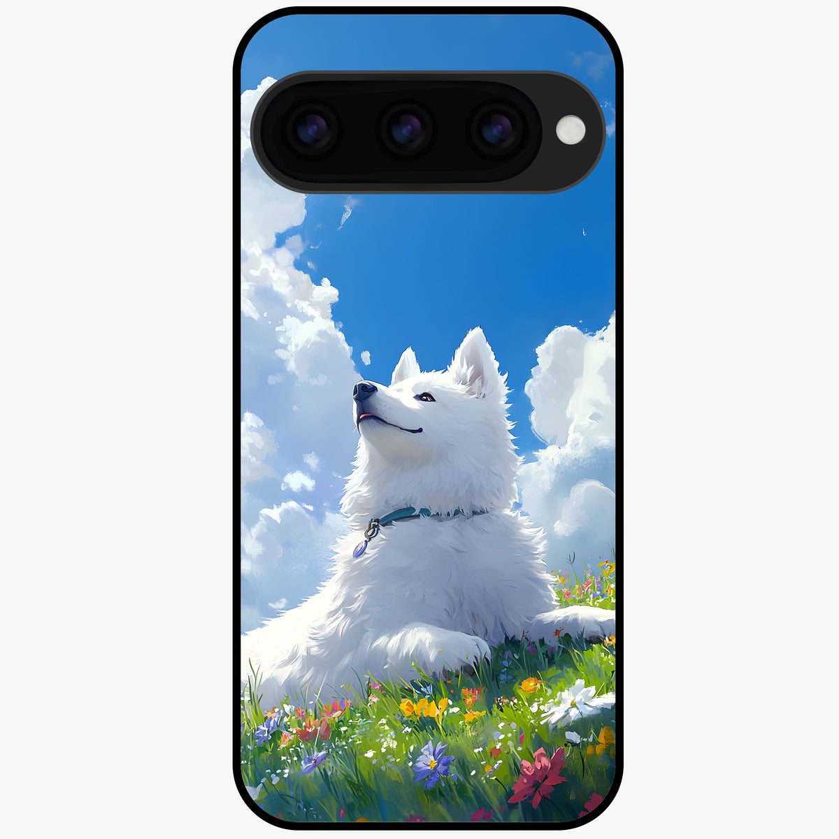  Blissful Cloud Pup Glass Case For Google Pixel 11 back cover – full design glossy printed glass finish