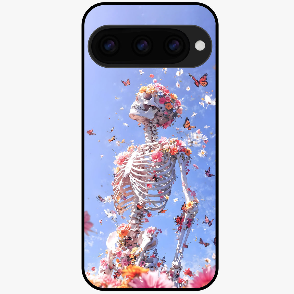  Bloom Beyond Bones Glass Case For Google Pixel 11 back cover – full design glossy printed glass finish