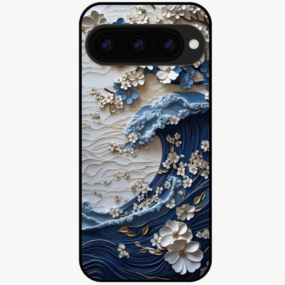  Blossom Wave Art Glass Case For Google Pixel 11 back cover – full design glossy printed glass finish