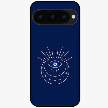  Blue Evil Eye Glass Case For Google Pixel 11 back cover – full design glossy printed glass finish