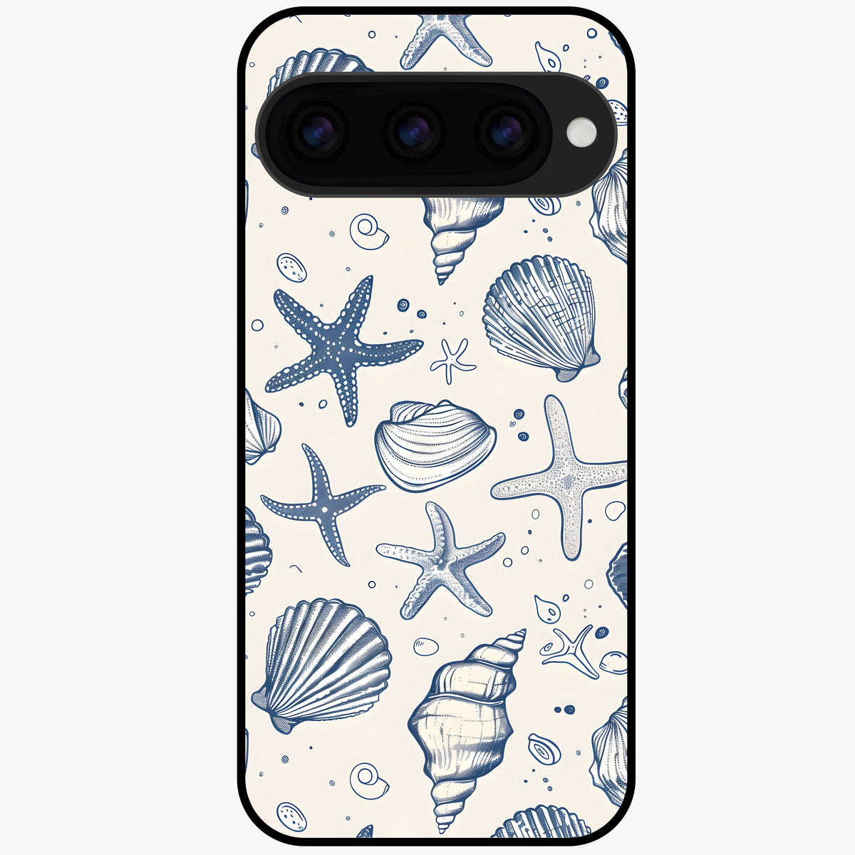 Blue Ocean Outline Glass Case For Google Pixel 11 back cover – full design glossy printed glass finish