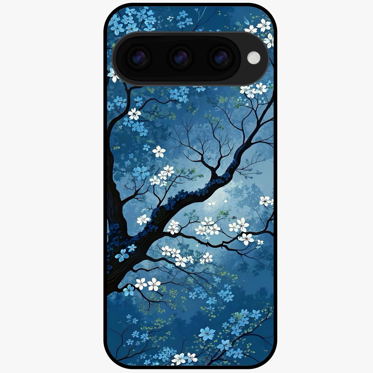 Blue Tree Serenity Glass Case For Google Pixel 11 back cover – full design glossy printed glass finish