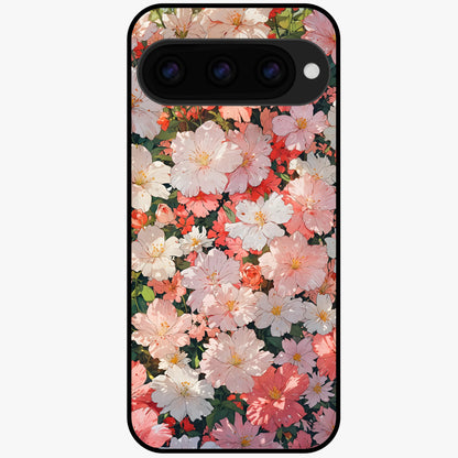 Blush Bloom Field Glass Case For Google Pixel 11 back cover – full design glossy printed glass finish