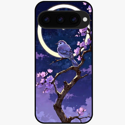  Celestial Bird Blossom Glass Case For Google Pixel 11 back cover – full design glossy printed glass finish